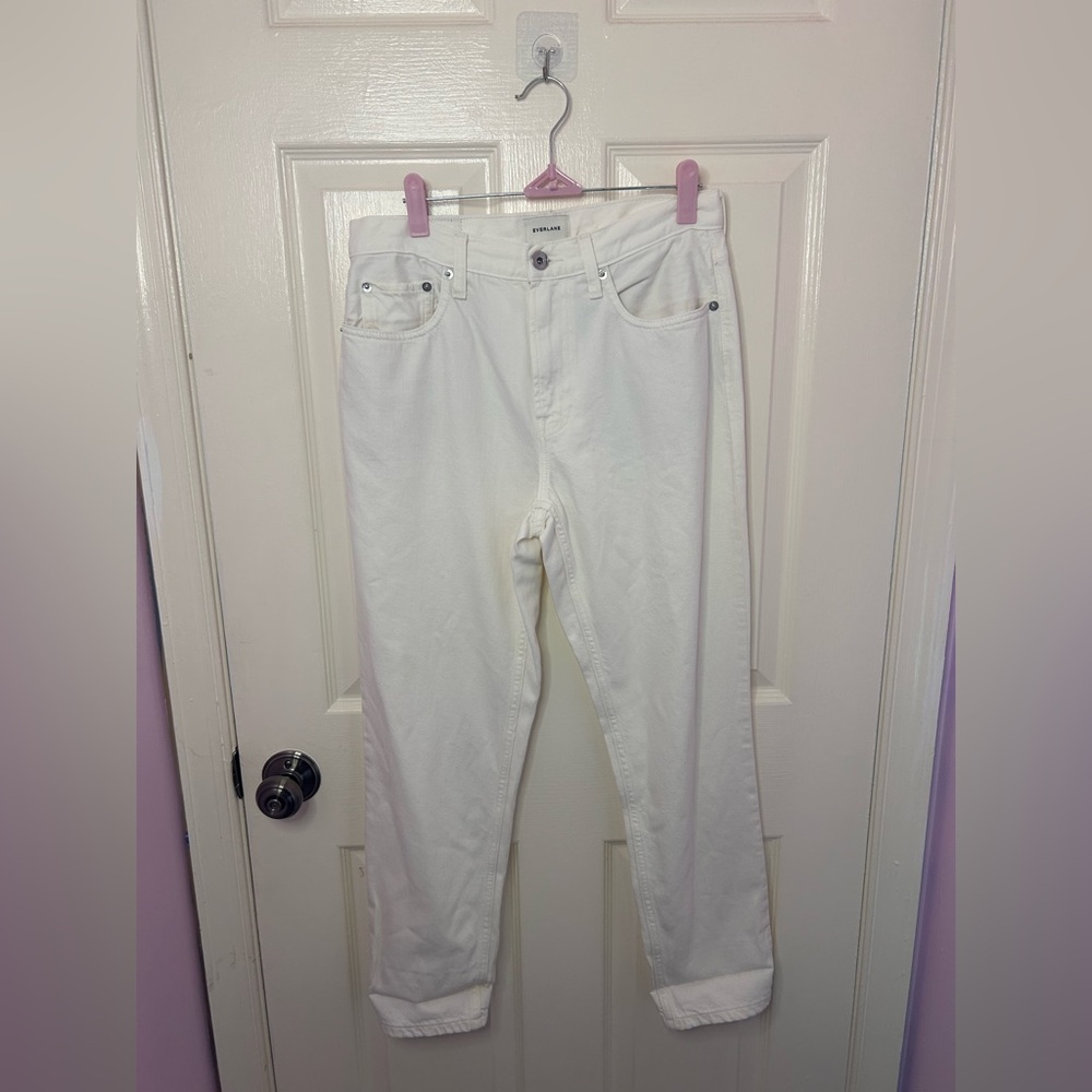Everlane Jeans Womens 27 White High Rise Straight Leg Denim Pants Classic Casual